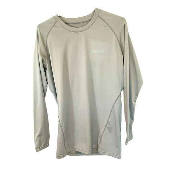 Devops Men's Thermal Long Sleeve Crew Neck Pullover Fleece Lined Tee Gray Base - Picture 1 of 11